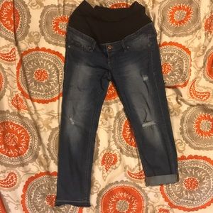 H&M maternity destroyed capris size 10